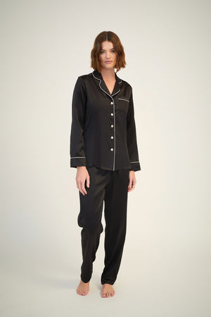 Silk Pyjamas Australia - Black - Aruke