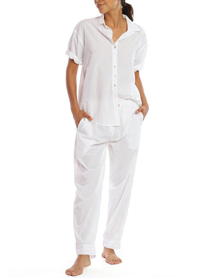 Papinelle, Womens Sleepwear, Whale Beach PJ Pant - White Pant Papinelle 